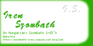 iren szombath business card